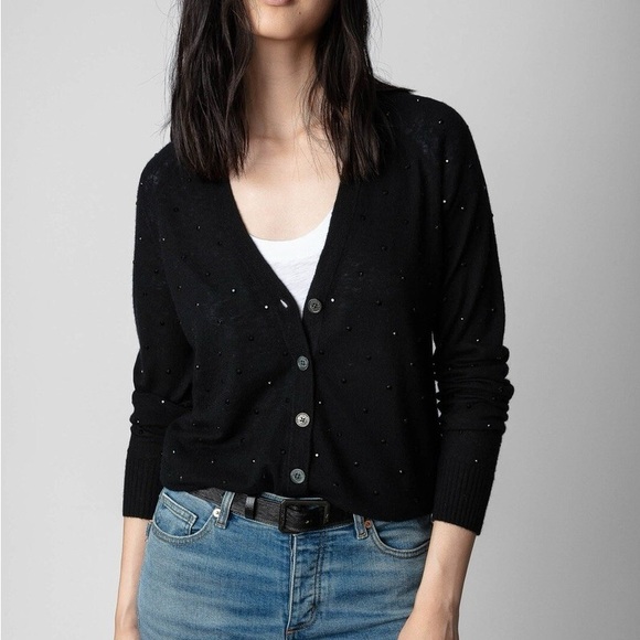 Zadig & Voltaire Jim Cashmere Crystal Studded Cardigan XS